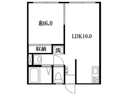 コーポいずみ(1LDK/1階)の間取り写真