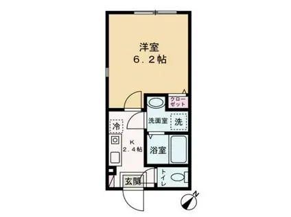 ヴェラハイツ新子安(1K/1階)の間取り写真