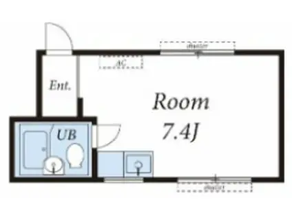 フジハイツ(ワンルーム/2階)の間取り写真