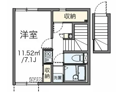 ル ソレイユ(1K/2階)の間取り写真