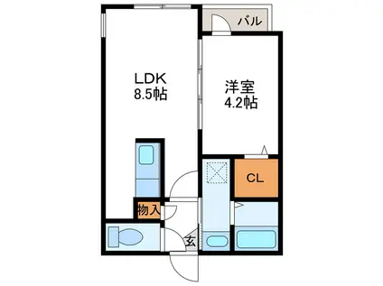 NORTE15 ノルテ15(1LDK/4階)の間取り写真
