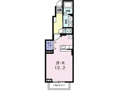 グラン・メランジュII(ワンルーム/1階)の間取り写真