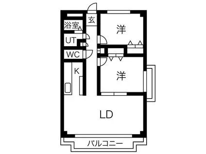 ルミナス山手(2LDK/1階)の間取り写真