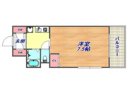 クレストイズミ(1K/5階)の間取り写真