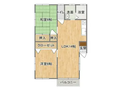 ワンステップ(2LDK/2階)の間取り写真