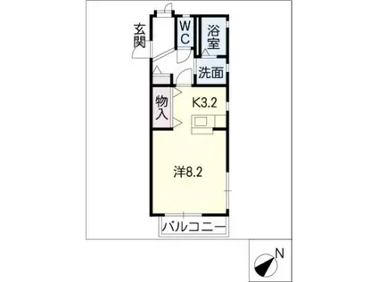 マイウェイディアス21(ワンルーム/1階)の間取り写真