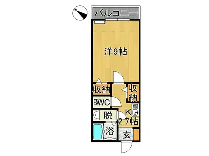 シャロームくん(1K/1階)の間取り写真