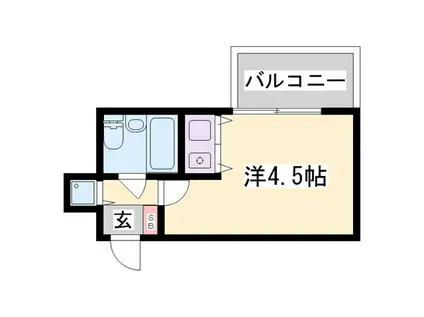 朝日プラザサウスコア姫路(ワンルーム/3階)の間取り写真