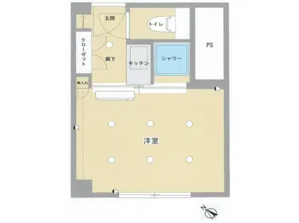 赤坂レジデンシャルホテル(ワンルーム/10階)の間取り写真