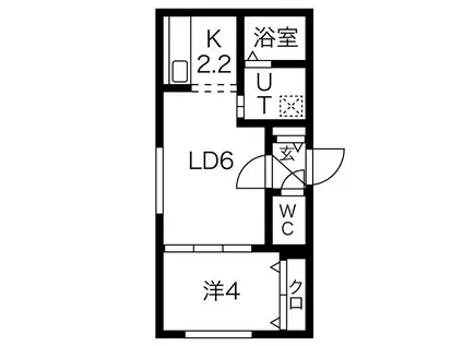 ENCORE澄川(1LDK/3階)の間取り写真