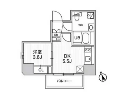 シーフォルム江戸川橋(1DK/7階)の間取り写真
