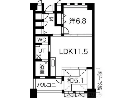 ルンガヴィータ(2LDK/5階)の間取り写真