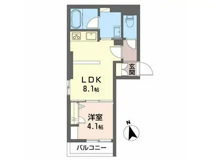 シャーメゾン桜田(1LDK/2階)の間取り写真