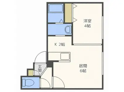 アーク琴似2・5(1DK/4階)の間取り写真