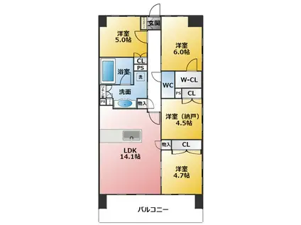 プレサンス ロジェ 岐阜ザ・クラスII(3SLDK/10階)の間取り写真