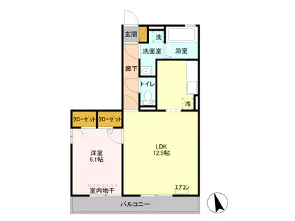 エーデルハイム(1LDK/3階)の間取り写真