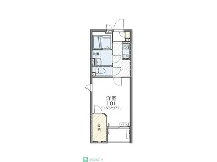 レオネクストコラッジョ(1K/1階)の間取り写真