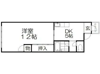 コテージ八坂(1DK/5階)の間取り写真