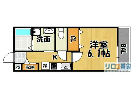 リアコート下新庄(1K/3階)の間取り写真