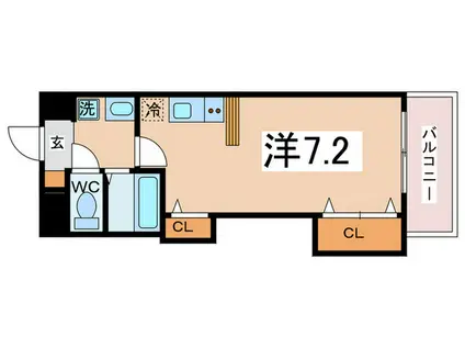 CREA新町(ワンルーム/6階)の間取り写真