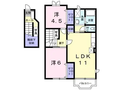 グリーンフェア(2LDK/2階)の間取り写真