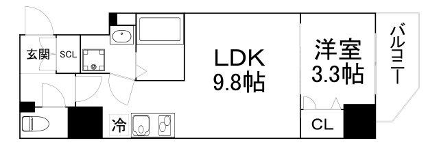 セレニテ心斎橋グランデ(1LDK/10階)の間取り写真