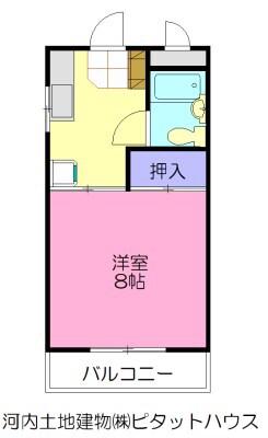 御幸ヶ原タナベハイツ(1K/2階)の間取り写真