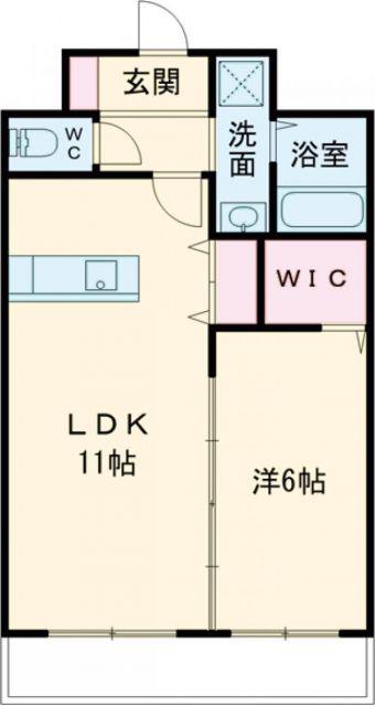 グレイスフル光の森(1LDK/4階)の間取り写真