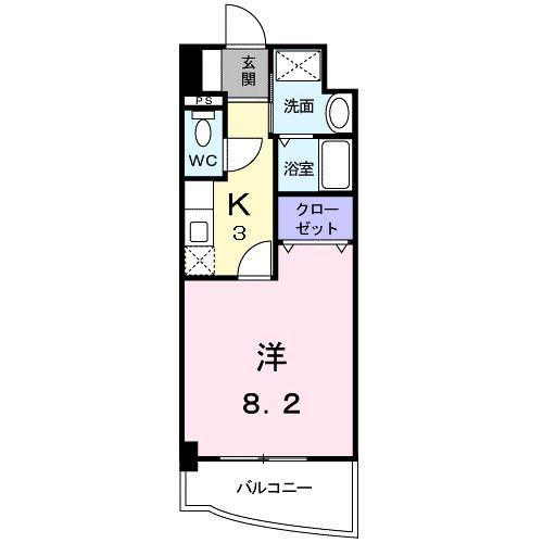 ブリアンオーブ(1K/2階)の間取り写真