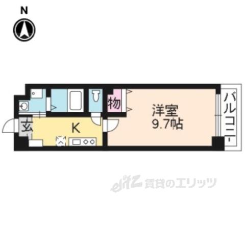 BO・上七軒(1K/3階)の間取り写真