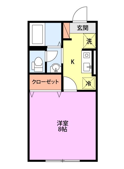 アビタシオンかすが(1K/2階)の間取り写真