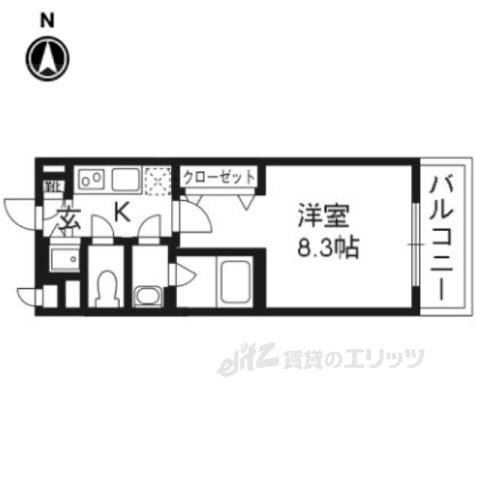 ベラジオ京都東山Ⅱ(1K/5階)の間取り写真