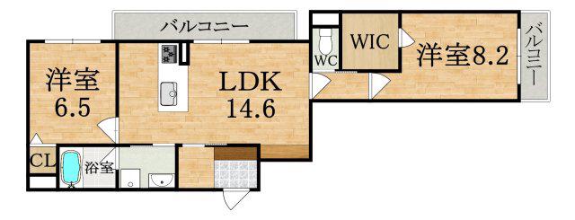 クオレール(2LDK/3階)の間取り写真