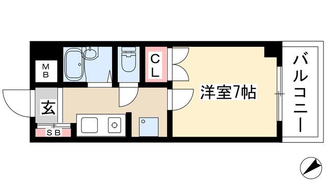 K-コート観月(1K/3階)の間取り写真