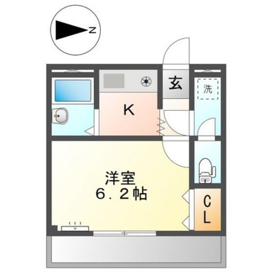 メゾンあさひ(1K/1階)の間取り写真