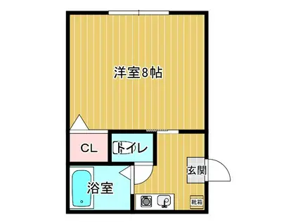 サプラス・2(1K/2階)の間取り写真