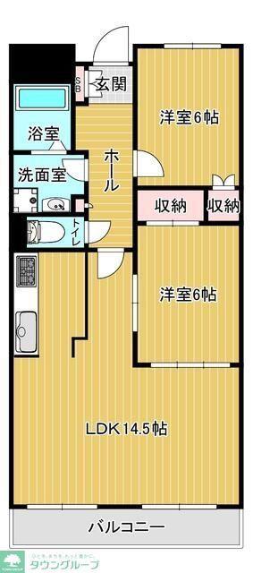 ステーションプラザII(2LDK/4階)の間取り写真