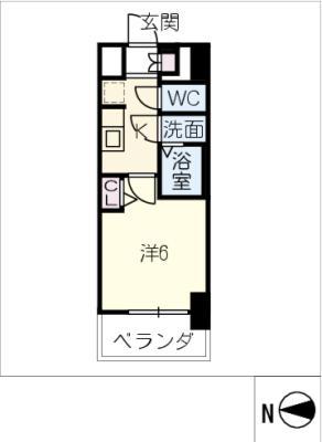 ディアレイシャス名古屋大須通(1K/7階)の間取り写真