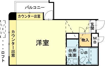 宝殿ヤングパレス(ワンルーム/3階)の間取り写真