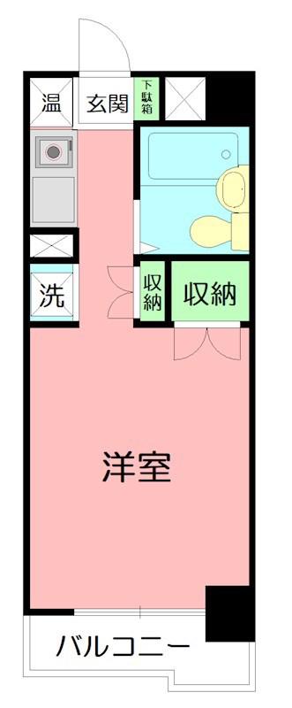 ガーデンヒルズ横浜(ワンルーム/4階)の間取り写真
