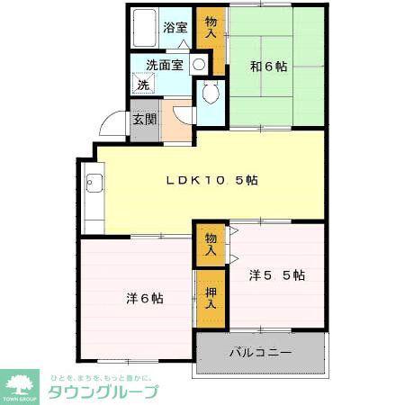 ファミール東宮原(3LDK/3階)の間取り写真