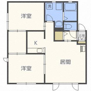 カサ・ベレーザ白石(2LDK/2階)の間取り写真
