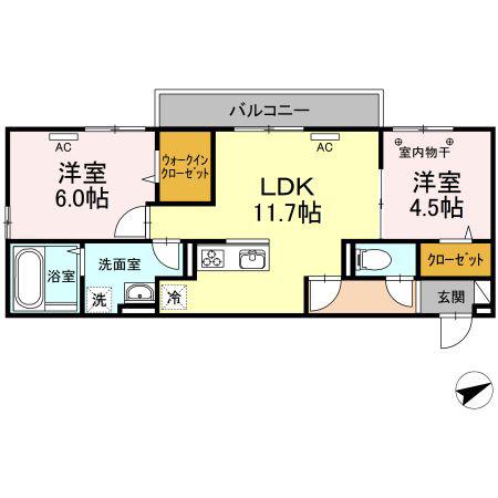 メゾン山居(2LDK/3階)の間取り写真