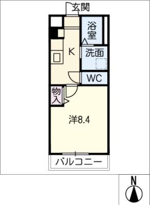 ELEGANZ(1K/1階)の間取り写真