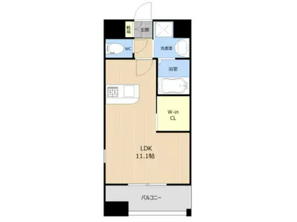 LIBTH南熊本(ワンルーム/9階)の間取り写真