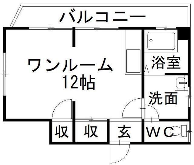 マキシム中津口(ワンルーム/4階)の間取り写真