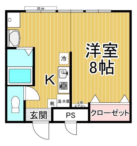 アザレア43(1K/4階)の間取り写真