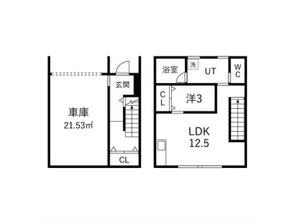 GARAGE D ARTE(1LDK/2階)の間取り写真