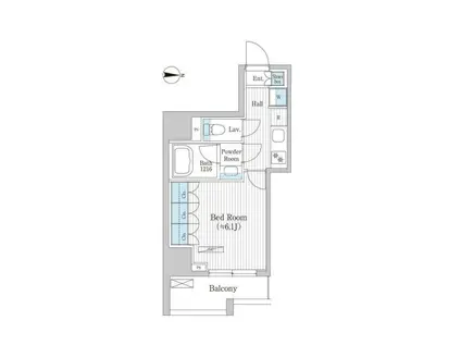 グレイスリヴィエール東京八丁堀(1K/5階)の間取り写真