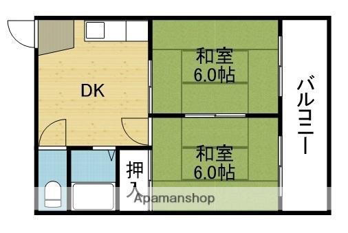 ピースハイツ長堂A棟(2DK/2階)の間取り写真